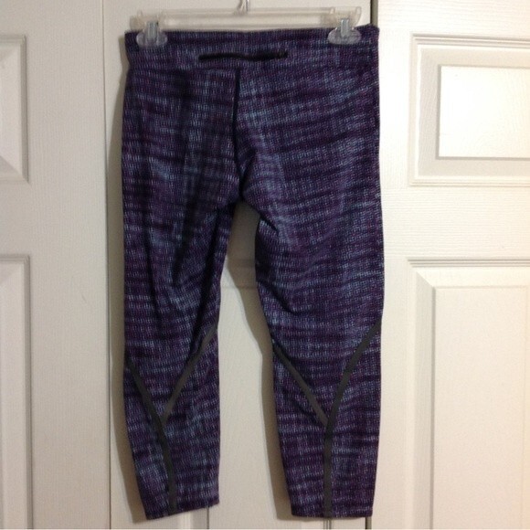 NIKE DRI-FIT Size Small Purple Gray Mint Cropped Workout Leggings Athletic Gym - Picture 4 of 9